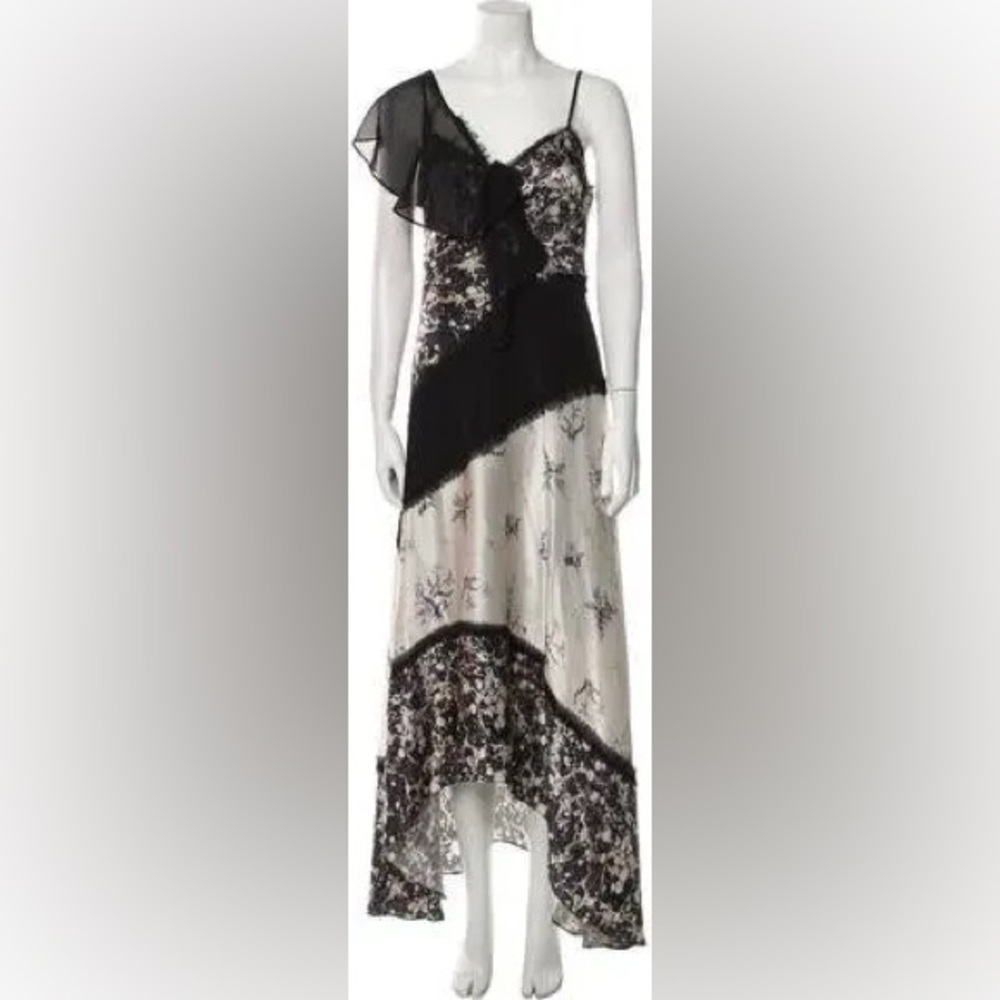 Jason Wu Grey Line Black and White Floral Dress Size 6